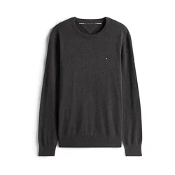 TOMMY HILFIGER Pulover ESSENTIAL pegasto siva