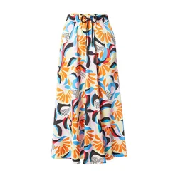 Womens satin midi skirt AOP magicmangoabstract