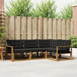 Set vanjskih sofa 4 kom. Prirodna i crna