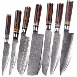 Set damask kuhinjskih noževa KA-20050 - Smeđa KP20050