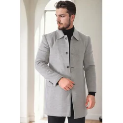PLT9364 DEWBERRY MENS COAT-LIGHT GREY