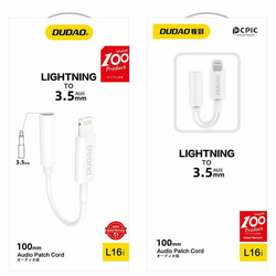 Audio adapter Dudao L16i – Lightning na 3,5 mm jack - Bijela KP36377