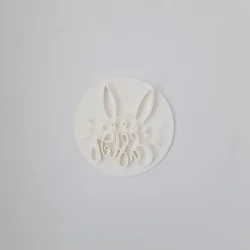 KREATIVNI SLATKIŠI Modla za kolače i ukrase Pečat Happy Easter, 8 cm, Bela