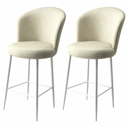 HANAH HOME Set 2 barske stolice Fora Cream White