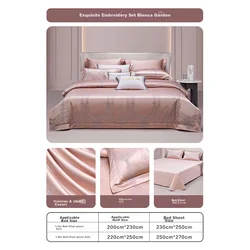 Luolai Komplet posteljina, 4 dela, 220x250cm, Roze