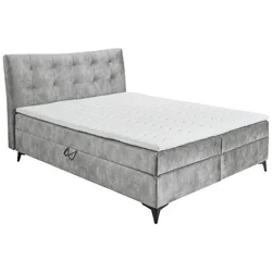 MID.YOU POSTELJA Z VZMETNICO 182 cm  x 210 cm , tekstil, leseni material siva
