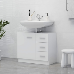 Ormarić za umivaonik bijeli 63 x 30 x 54 cm konstruirano drvo