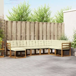 Set vanjskih sofa 8 kom. Prirodna i krem