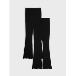 Sinsay - Rebraste flare pantalone 2 pakovanja - crno