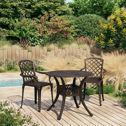 3-dijelni bistro set od lijevanog aluminija brončani