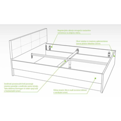 Postelja Lux bela - 160 cm