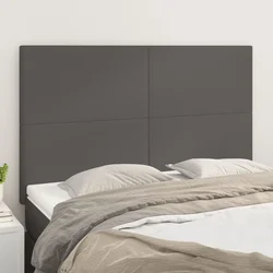 Uzglavlje sivo 144x5x118/128 cm umjetna koža