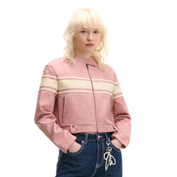 Cropp - Bajkerska jakna od veštačke kože - pink