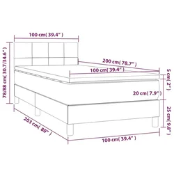 Vidaxl Box spring postelja z vzmetnico modra 100x200 cm blago