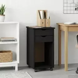 Mobilni ormar Crna 34 x 39 x 65,5 cm Masivna borovina