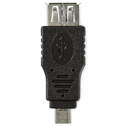 NEDIS USB 2.0 adapter/USB mikro B konektor - USB A vtičnica/črna/mehurčasta folija