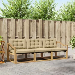 Set vanjskih sofa s jastukom 3 pcs Bijela i bež