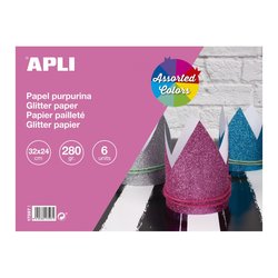 Glitter papir Apli 320x20mm razne boje 6L 17597