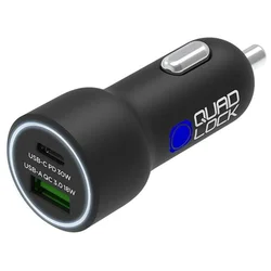 QUAD LOCK punjač za auto 48W, dual USB-C PD + USB-A