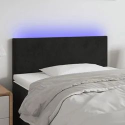 LED uzglavlje crno 80 x 5 x 78/88 cm baršunasto