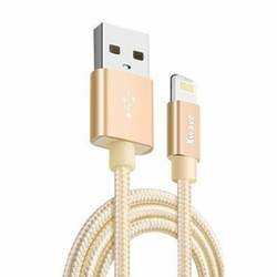 XWAVE Kabl USB Iphone 3A ALU/ 2m/ pleteni/ zlatna