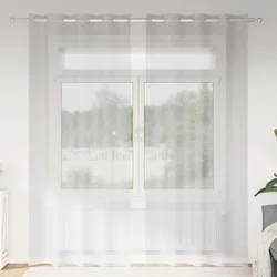 Voile zavjesa 2 pcs Svijetlo siva 260 x 140 cm Poliester