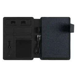 POWER NOTE Portfolio sa notesom A5 i pomoćnom baterijom, 5.000 mAh Crno-antracit