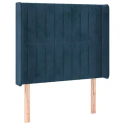 Vidaxl Vzglavje z ušesi temno modro 93x16x118/128 cm žamet