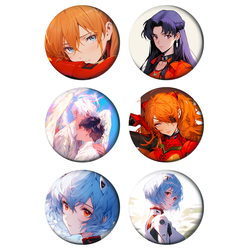 Set bedževa Anime Evangelion Neon Genesis, 37 mm, 6 kom