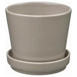 KLOTLÖNN Saksija s tacnom, unutra/spolja/siva/bež, 9 cm