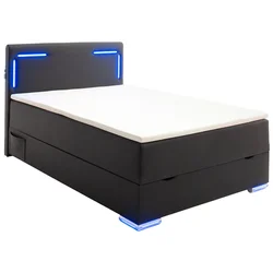 Xora BOXSPRING POSTELJA 140 cm x 200 cm , tekstil črna