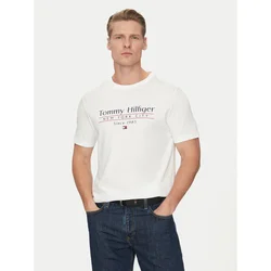Tommy Hilfiger Majica Center Stack MW0MW38621 Bela Regular Fit