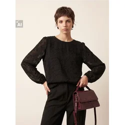 Sinsay - Bluza u boho stilu sa ukrasnim vezivanjem - crno