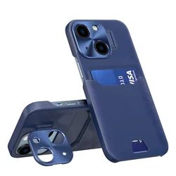 Koženo kućište Stand case za Apple iPhone 14 - Tamno plava KP25101