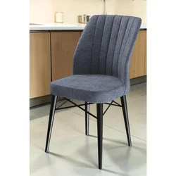 Hanah Home set trpezarijskih stolica Flex 2 kom, dimno siva tkanina Babyface, crne drvene noge