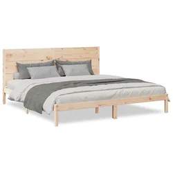 Vidaxl Daljši posteljni okvir brez vzmetnice 200x220 cm trden les