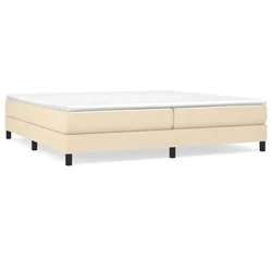 Vidaxl Posteljni okvir z vzmetmi krem 200x200 cm blago