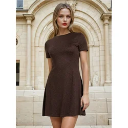 Sinsay - Pletena mini haljina - burgundy