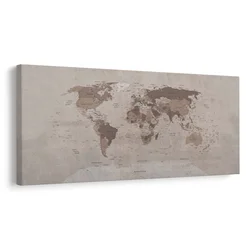 Slika vintage zemljevid sveta - 140x70