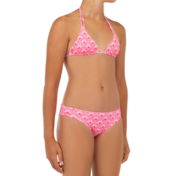 Dvodijelni kupaći kostim za surfanje Taloo 100 za djevojčice ružičasti