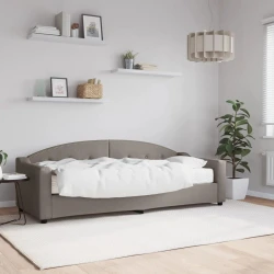 Vidaxl Dnevna postelja z vzmetnico taupe 80x200 cm blago
