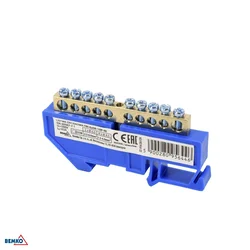 Schelinger Modularna sponka za DIN letev 1 modul modra, 63 A, 500 V BM-A18-TBI-6X09-10P-NI