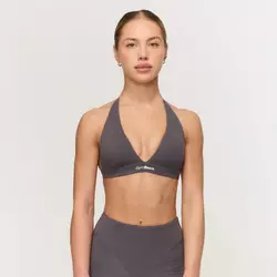 GymBeam Fierce Halter Sports Bra Grey