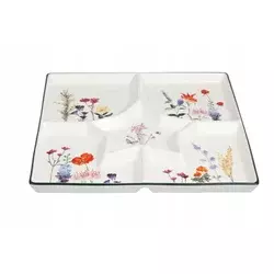shumee KERAMIČNI KROŽNIK S PREDALCI KVADRATNI 30 cm MR. FLOWER