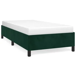 Vidaxl Posteljni okvir brez vzmetnice temno zelen 90x190 cm žamet