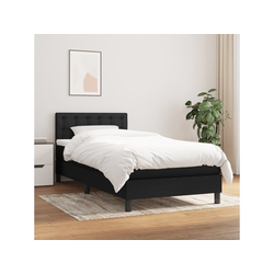 Den Box spring postelja z vzmetnico črna 80x200 cm blago