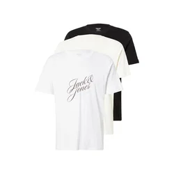 JACK & JONES Majica JORInwood bež/modra/črna/bela