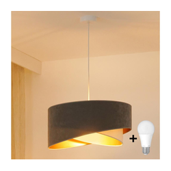 Brilagi - LED luster na sajli LYRA 1xE27/15W/230V siva/krem/zlatna