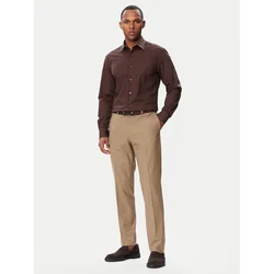 BOSS Srajca H-Hank 50469345 Rjava Slim Fit