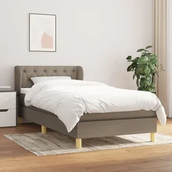 Vidaxl Box spring postelja z vzmetnico taupe 80x200 cm blago